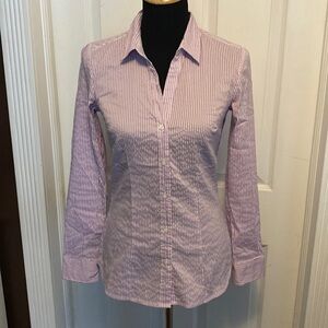H&M Women’s Lavender White Pinstripe Top sz 6